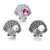 Charms Colorf Shell Form Silber Farbe Druckknopf Frauen Schmuck Erkenntnisse Helle Strass 18mm Metall Druckknöpfen Knöpfe DIY Armband Drop Dhrtp