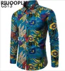 Chemises décontractées pour hommes RIUOOPLIE mode printemps et automne hiver Style chinois chemise à manches longues mince grande taille doux Floral