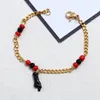 Anklets Miqiao Gold Plated Color Goth Pärlor med små händer Ankelarmbandskedjor för barn Barn Kvinnor Modesmycken gåva