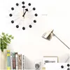 Horloges murales Q012 Décor Horloge Montre Calme Quartz Aiguille De Mode Boule En Bois Salon Et Chambre D'enfant1 Drop Delivery Maison Jardin Dherg