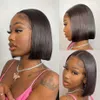 NXY LACE WIGS Bob Short Brazilian Bone Sily Prosty Human Hair For Women Natural Pre -Stucked T Front 230106