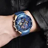 Wristwatches LIGE Fashion Creative Men Watch Top Hollow Quartz Wrist Watches For Waterproof Sport Chronograph Reloj Hombre