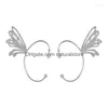 Orecchini a clip con retro a vite Orecchini a clip in metallo con orecchio a farfalla senza piercing per le donne Clip a polsino con zirconi scintillanti Matrimonio francese Dhtwg