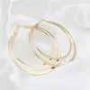 Backs Earrings Creative Metal Double Layer Circular Clip Charming Lady Fashion Party Jewelry European Style For Women