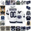 O hóquei da faculdade veste hóquei na faculdade usa 2022 NCAA Frozen Four Penn State Nittany Lions Hóquei Jersey Alex Limoges Aarne Talvitie 4 Kris Myllari Liam Folkes