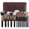 Makeup Borstes 15st Set Brush With Bag Professional Brush for Powder Foundation Blush Eyeshadow