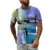 Męskie koszule T Summer Casual T-shirt moda streetwear 3D nadrukowane krótkie topy okrągłe szyję graficzna bluzka męska