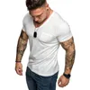 Erkekler Tişörtler Sıradan Erkekler Düz Renk Kısa Kol V Boyun Slims Fit Fitness T-Shirt Bluz Üst Nefes Üstü Rahat