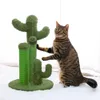 Cat Furniture Scratchers Cactus Scratching Post with Sisal Rope Scratcher for Young and Adult s Climbing Frame Green 230106