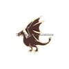Pins Brooches Pink Dinosaur Enamel Pin For Women Girl Fashion Jewelry Accessories Metal Vintage Pins Badge Wholesale Gift Drop Deliv Dhrol