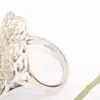 Anelli a grappolo 2023 gioielli in argento sterling 925 puro per le donne fiore di loto diamante matrimonio fidanzamento rosa trifoglio lusso fortunato