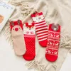 女性靴下靴下1ペア色の綿レッド3次元漫画クリスマスキュートな日本人女性秋と冬