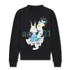 Mode luxe heren met lange mouwen sweatshirt arts konijn letter print sweatshirt ontwerper ontwerper crew nek pullover top zwart