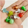 Stone Mini Mushroom Statue Cats Eye Glass Crystal Ornaments Decoration 20X15Mm Drop Delivery Jewelry Dhfoh