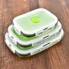 Dinnerware Sets Set Of 3 Silicone Folding Bento Box Collapsible Portable Lunch Container Bowl