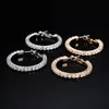 Hoopörhängen 2-10 cm Kvinnor En rad Full Iced Out Bling Cubic Zirconia Hip Hop Fashion Jewelry for Gift Party Huggie