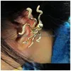 Boucles d'oreilles à vis arrière 1 pièce femmes Vintage poulpe forme oreille Clip boucle d'oreille Punk os mode bijoux livraison directe Dhmsr