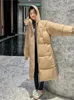 Donne a Parkas Spesso parka da 30 gradi Donne inverno lungo la giacca in ginocchio femmina femmina inverno con cappuccio A08d 230106