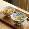 Skålar japansk stil sakura par skål keramik för kök bordsartiklar vaisselle hushåll liten singel ris porslin