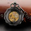 Relógios de bolso Flower Hollow Out Design Mechanical Watch de alta qualidade Colar unissex Presentes de jóias para meninos e meninas PJX1219