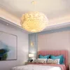 Plafonniers nordique plume lustre moderne salon chambre lampe chaud pendentif pour enfants princesse à manger