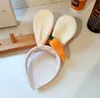 Easter Carrot Headband Plush Holiday Children Adult Rabbit Headband Pink White Colorful Bunny Ear Haird bands DE992