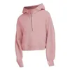 Kvinnor Hoodies Sweatshirts Pullover Yoga Plus Jacket Lång ärm Höst Winter Half Zipper Terry Designer Tröja Chothing Loose Top