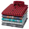 Camicie casual da uomo Camicia da uomo in flanella scozzese da uomo in cotone 2023 Camicia a maniche lunghe in cardigan da uomo vintage a righe Taglia oversize