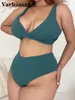 Dames badmode 0xl - 4xl hoge taille bikini groot formaat plus vrouwen zwempak vrouwelijke tweedelen set bather badpak v3293