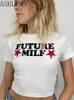 Camiseta Feminina Y2k Crop T Shirts Future Milf Star Fashion Top Harajuku Streetwear Slim Tshirt Summer Sexy Party Femme Roupas Femininas 230106