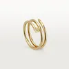 anelli da donna anelli per amanti del design gioielli di lusso misura 6-11 lega di titanio placcato oro diamante artigianale accessori moda mai sbiadire oro diamon dNail anello