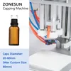 ZONESUN Flaschenverschlussmaschine mit Schraubverschluss, Einhorn-Saft-Flüssigkeitssprühkappe, gedrehter Glastropfer, Tischplatte ZS-XG6100