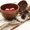 Bowls 2X Wood Spoons Bowl Set Wooden Handmade Flatware Tableware Cutlery Soup Rice Serving For Eating