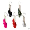 Clip-On Vis Retour Clipon 2022 Bohème Tempérament Plume Crochet D'oreille Clip Sur Boucles D'oreilles Sans Piercing Pour Femmes Accessoires Long Dhduk