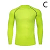 Running Jerseys Shirt Fitness Tight Long Sleeve Sport Jogging Training Sportwear Dry Color Gym Solid Shirts Sportkläder Q G9C4