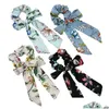 Accessori per capelli Archi Scrunchies Porta coda di cavallo Fasce per capelli da donna Bowknot elastico Scrunchy Streamer Fiori primaverili Anello per cravatta 50 pezzi 245 Dhvjl