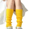 Frauen Socken Winter Warme Leggings Koreanische Damen Fluoreszierende Candy Farbe Woolen Gestrickte Hülse Rohr Stapeln