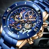 Wristwatches LIGE Fashion Creative Men Watch Top Hollow Quartz Wrist Watches For Waterproof Sport Chronograph Reloj Hombre