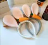 Easter Carrot Headband Plush Holiday Children Adult Rabbit Headband Pink White Colorful Bunny Ear Haird bands DE992