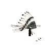 Christmas Decorations Child Baby Cap Indian Style Feather Headband Headdress Party Decoration Po Prop Home Decorative Men Hat Y20090 Dhmia