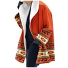 Women's Wool & Blends Fashion Womens Winter Retro Printed Cardigan Casual Long Sleeve Coat Jacket Ladies Warm Sleeves Hooded Outwear #T2G