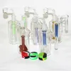 Partihandel Glas Ash Catcher With Bowl Reclaimer 14mm Ash Catchers For Water Bong Dab Rig Inkludera kvartspikar 5 ml silikonbehållare