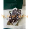 2023 New Watch Rose Gold 41mm Brown Chocolate Plaid Dial V2 Version Automatisk rörelse Rostfritt stål Högkvalitativ bussighet Nytt armbandsur