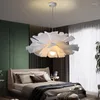 Pendellampor modern led lamp sovrum takljus enkel varm ljuskrona nordisk design kronblad 2023 hängande belysningsarmaturer