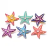 CLASPS HOODS Strålande målning Färgklämma Rhinestone Gadget Starfish 18mm Snap Button Charms för Snaps DIY smyckesfynd Suppli Dhpof