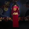 Roupas étnicas Vermelho estilo chinês casamento casado vestido de alta qualidade de carregamento bordado hanfu bordado antigo traje antigo