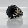 Anneaux de mariage Vintage vert noir Onyx Scorpion Animal pour hommes Design de mode naturel gemme Zircon anneau fiançailles fête bijoux