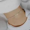 Kostki przybywają moda prosta 18k PVD Gold Grube grubość 2 mm odsłonięta musująca biżuteria na stóp do kobiet prezenty dla kobiet