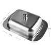 Borden roestvrijstalen boter Dish Box Container Cheese Server opslagplaats met deksel vers bijhouden Kitchen Kitchen Diny