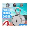 Hooks Rails 200/300/500 kg Powerf Double Sided Neodymium Metal Magnet Detector Fishing Kit 10m starkt rep Aimant Puissant 19Aug301 DHKBN